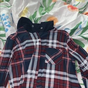 Red and Blue Flannel With hoodie